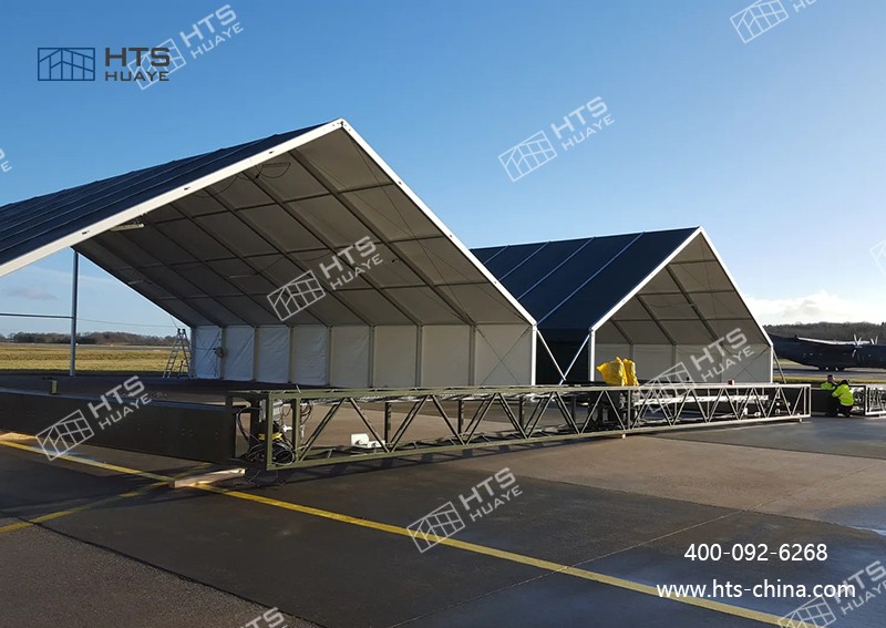 鋁合金可拆卸機(jī)庫篷房為航空運(yùn)營提供了更具性價(jià)比的設(shè)施選擇